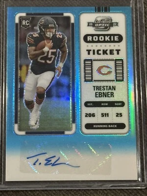 2022 CONTENDERS OPTIC ROOKIE TICKET TEAL PRIZM TRESTAN EBNER AUTO #d /99 BEARS - Image 1 of 3
