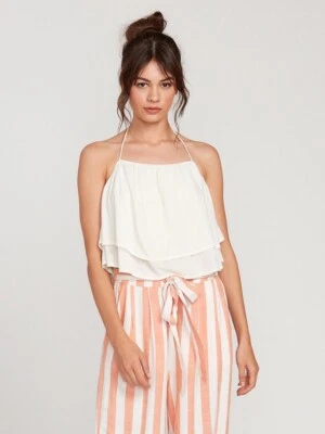 Volcom Womens Coco Halter Cami Top White Size Small ZP-5631 - Image 1 of 3