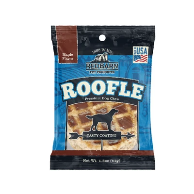 Redbarn ROOFLES Dog Treats Chews FRESH Rawhide Chicken Maple Bully 1 Count