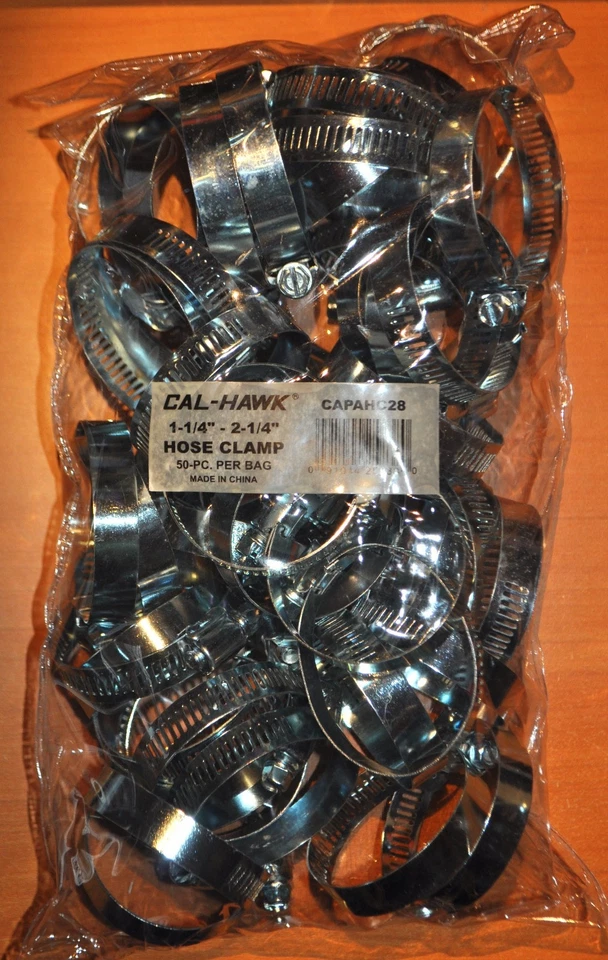 50 Pc Hose Clamps 1-1/2" 2-1/4" Radiator Heater Adjustable Band Steel Worm Clip - Image 1 of 1