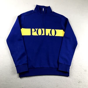 Polo Ralph Lauren Sweatshirt Boys XL (18-20) Blue 1/4 Zip Mock Neck Pullover - Picture 1 of 10