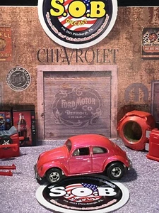 Hot Wheels Blackwalls 1960s Volkswagen Beetle 1:64 NM Cond Pink Diecast VW Bug - Picture 1 of 6