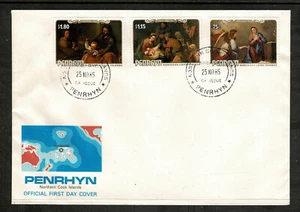 Penrhyn 1985 Christmas Set Of Three Stamps FDC - Paintings By Murillo - Mint - Picture 1 of 1