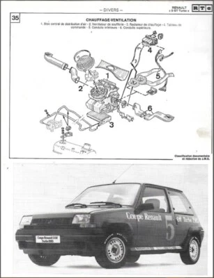 Manuale Pratico Renault 5 gt turbo Revue Techniqne Manual études & Documentation - Immagine 1 di 3