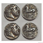 2 Pcs Silver Plated Ancient Greek Coins - Reproduction Replica for Collection