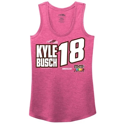 Camiseta sin mangas para mujer Joe Gibbs Racing NASCAR rosa Kyle Busch M&M S Foto 1 de 3
