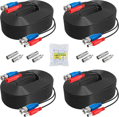 All-In-One Video Power Cables Surveillance Camera Cables 4 Pack 30M/100Ft  - Image 1 of 4