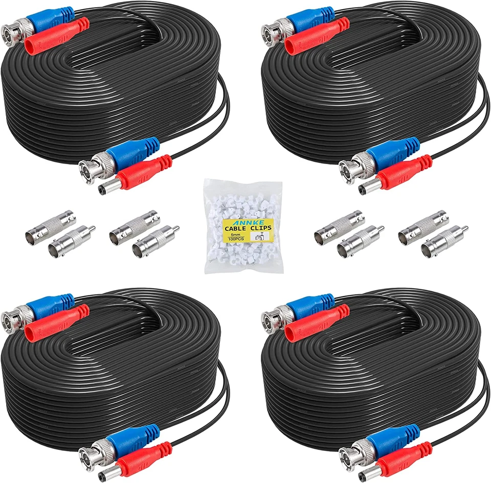 All-In-One Video Power Cables Surveillance Camera Cables 4 Pack 30M/100Ft  - Image 1 of 4