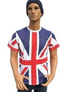 Union Jack T-Shirt Crew Neck Unisex 100% Cotton UK Stock Fast Delivery With MARK - Picture 1 of 12