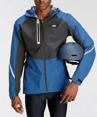 F2 Herren Fahrradjacke Radjacke Kapuzenjacke Winddicht schwarz blau NEU - Bild 1 von 1