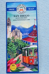 San Diego Tourist Map - Old Town Trolley Tours - California - Picture 1 of 3