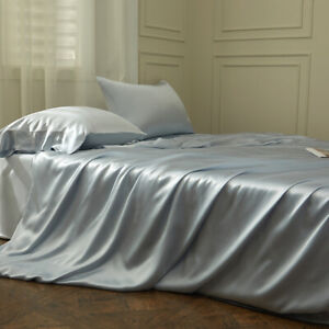 22MM Bedding Set 4pcs 100 Silk Mulberry Silk Quilt Cover Flat Sheet Pillowcases