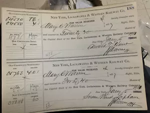 2 NY LACKAWANNA WESTERN RAILWAY CO STOCK TRANSFER CERTIFICATES early 1900s - Picture 1 of 1