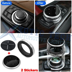 1pc Silver Multi - Media Knob Controller Wheel Cover For BMW X1 X3 X5 X6 IDRIVE - Picture 1 of 11