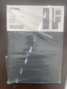 New Ikea Vivan Black Curtain 2 Panel Rod Pocket Drapery Set 57"w x 98.5"l - Picture 1 of 2