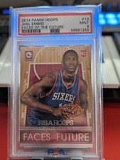2014 Panini Hoops #13 Joel Embiid Rookie Faces Of The Future PSA 9