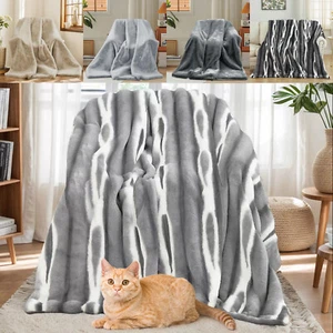 Plush Bed Blanket Mink Blankets Luxury Heavy Thick Warm Soft Winter Sofa Blanket - Picture 1 of 63