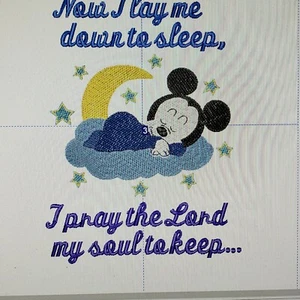 Personalized Embroidery Fleece Baby Blanket With Mickey Mouse and Prayer - Picture 1 of 2