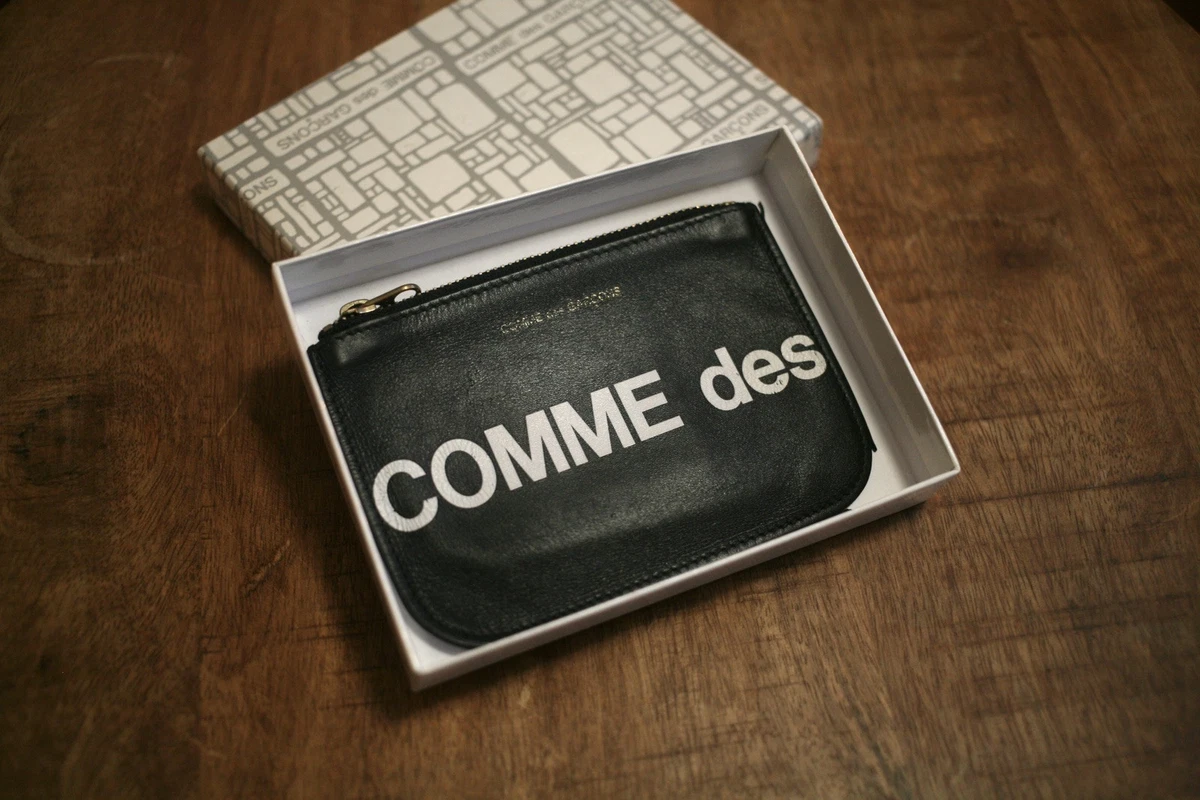COMME des GARCONS Coin Case Pouch Black Big Logo 5.7 inch Pre