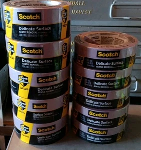 10 Scotch Delicate Surface Painters Tape Lot 60yds/roll 5x 1.88" & 5 x 1.41" - Picture 1 of 3