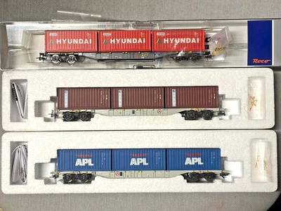 ROCO SGNSS CONTAINERTRAGWAGEN 67823 DB AG+67824DB AG +76932 ERMEWA - MIT OVP NEU - Bild 1 von 3