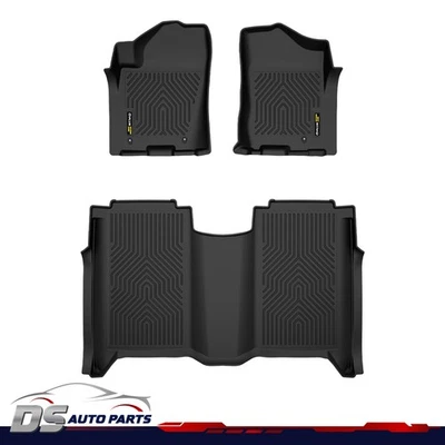 TPE All Weather Floor Mats Fit For 2004-2015 Nissan TITAN Crew Cab Black M-81602 - Image 1 of 4