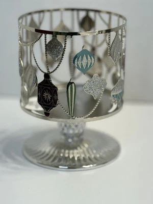 Bath & Body Works Ornament Winter Pedestal 3 Wick Candle Holder Sleeve - Image 1 of 4
