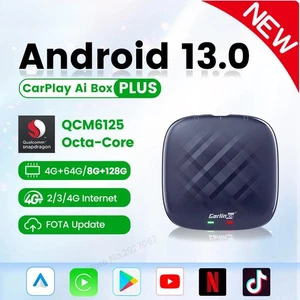 Ai TV Box Android 13 Wireless Android Auto 4G LTE Smart Car Play Streaming Box - Picture 1 of 26