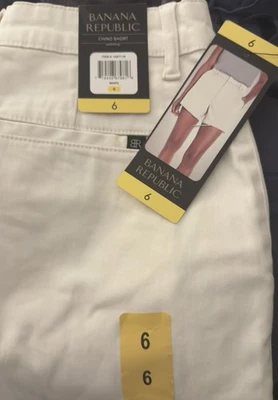 Pantalones cortos chinos blancos para mujer Banana Republic talla 6 nuevos con etiquetas Foto 1 de 4