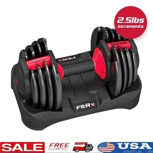 Adjustable Dumbbell 5-25 lbs Quick Select Anti-Slip Handle Compact Home Gym New - Picture 1 of 12