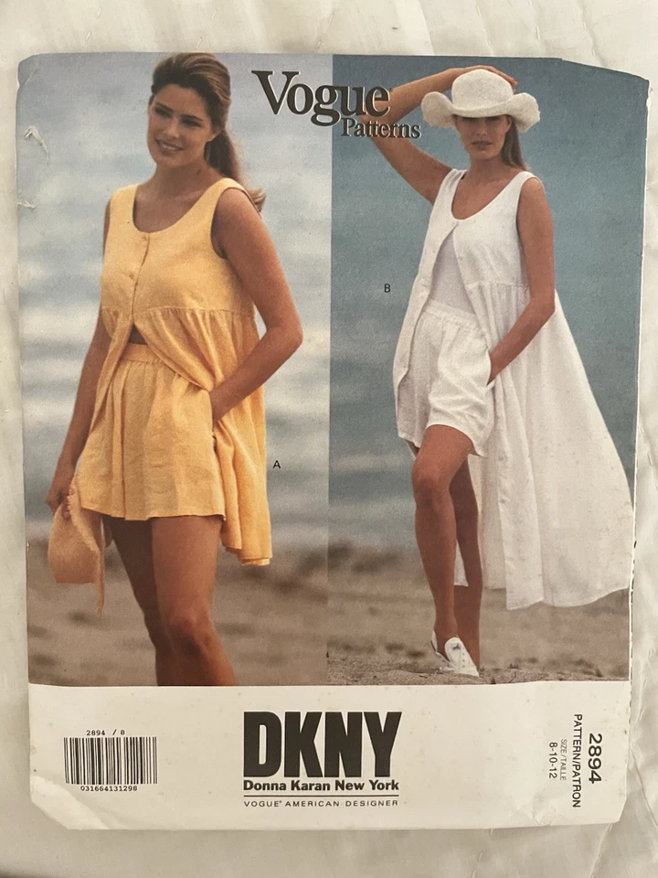 🌷Vogue Sewing Pattern DKNY 2894 Size 8 10 12 Misses Shorts Top Bodysuit UC FF - Image 1 of 4