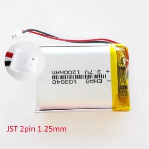 New 3.7V 1200mAh Lipo Rechargeable Battery JST 2P 1.25mm plug For Camera 103040 - Picture 1 of 13