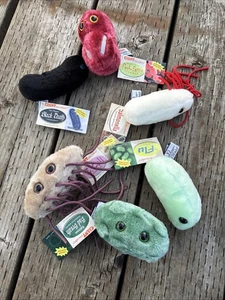 Giant Microbes Plush Toy Lot Of 6 Salmonella, Bad Breath, E. Coli, Flu… - Picture 1 of 7