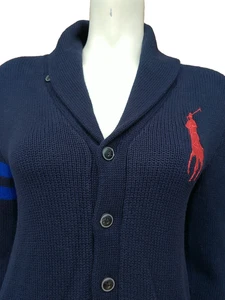 POLO RALPH LAUREN HORSE KNITTED COTTON BOYS CARDIGAN SIZE 14-16 YEARS - Picture 1 of 10