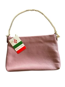 Pink Italian Leather Shoulder Bag With Detached Crossbody Strap NEW Trendy - Picture 1 of 1