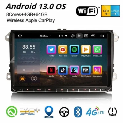 9" Android 13 DAB+ Autoradio Navi Für VW Amarok Caddy Crafter Polo T6 Skoda Yeti - Bild 1 von 4