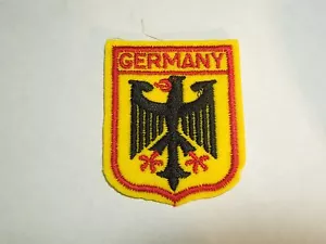 Germany Black Eagle Coat of Arms Emblem Shield Shape Patch - Picture 1 of 4