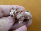 Y-WAT-20) red white River WATER BUFFALO YAK carving SOAPSTONE PERU FIGURINE aceh