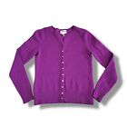 CHARTER CLUB Wool Cardigan Women's Size Medium Pettie Long Sleeve Sweater purple