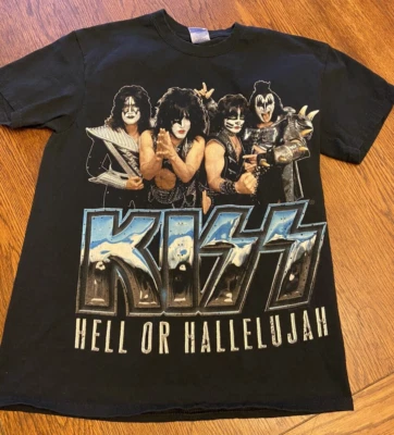 KISS Hell Or Hallelujah The Tour 2012 Black Graphic Concert T-Shirt Size M - Image 1 of 4