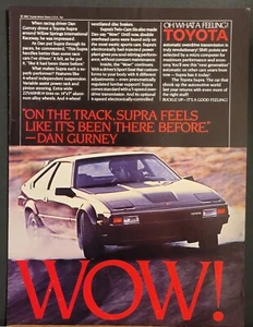 Toyota Supra 1982 doble cámara anuncio de seis impresiones Dan Gurney - Imagen 1 de 1