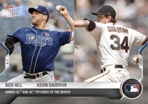 2021 TOPPS NOW CARD AL/NL PITCHER MONTH RAYS RICH HILL GIANTS KEVIN GAUSMAN #296 - Picture 1 of 1