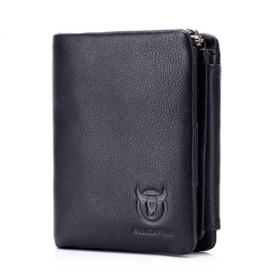 Vintage cowhide leather men's wallet multi-card rfid with ID card slot card case - Image 1 of 4