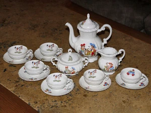 Puppenservice Kinderservice Kindergeschirr Kaffee Tee Kakao Kaffeekanne Vintage - Bild 1 von 4