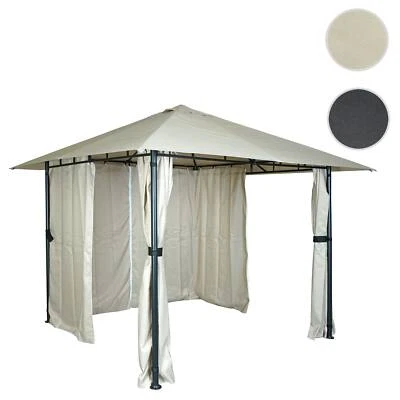 Pergola HWC-J63, Garten Pavillon Terrassenüberdachung mit Seitenwand 3x3m - Bild 1 von 4
