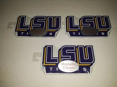 LSU Tigers Magnetic Decals 5.5" x  3" ( Set of Three ) - Image 1 of 2
