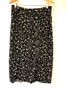 Katies Womens Y2K Viscose Ditsy Floral Long A-Line Skirt Whimsigoth Black 14 - Picture 1 of 10