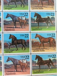 Scott # 2155/58, 22 cent Horses - Picture 1 of 2