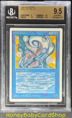 MTG Unlimited Edition 1993 Wall of Air BGS 9.5 GEM MINT Old School 93/94 - Image 1 of 4