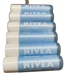 5 x Nivea Hydro Care Caring Long Lasting Hydrating Moisturising Lip Balm 4.8g - Picture 1 of 1
